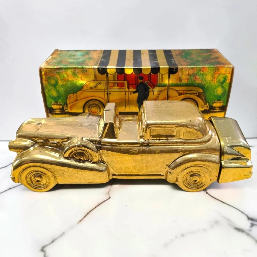 VTG 70s Avon Solid Gold Cadillac Wild Country After Shave 6oz Men Bottle NIB Box